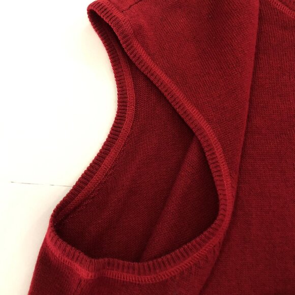 LT Sport Woman Silk Cashmere Red Sweater Vest Women Size 3X Crew Neck Pullover - Picture 4 of 12